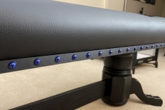 Black Edge Banding with Polished Blue Decorative Nail Heads