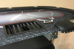 Custom poker table with locking drop Box