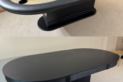 Custom poker table featuring a custom oak plywood dining top cover so the table can be used for poker or as a dining table.