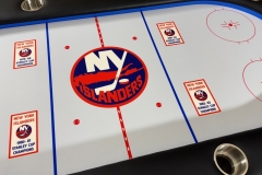 Custom printed poker table gaming cloth with the New York Islanders hockey rink printed on the cloth.