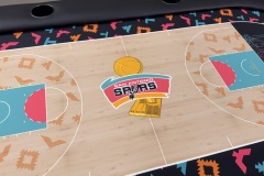 San Antonio spurs poker table custom gaming cloth with basketball court printed on it