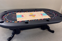 San Antonio Spurs custom poker table with a basketball court on the playing surface