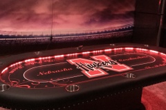 Custom  Husker Poker Table in Game Room