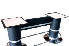 Double Column Black & Chrome with Foot Rest Bar