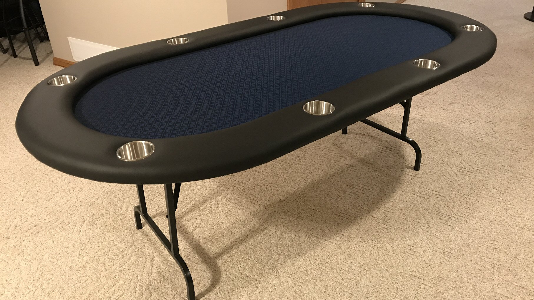Midnight Blue Suited Speed Cloth Poker Table