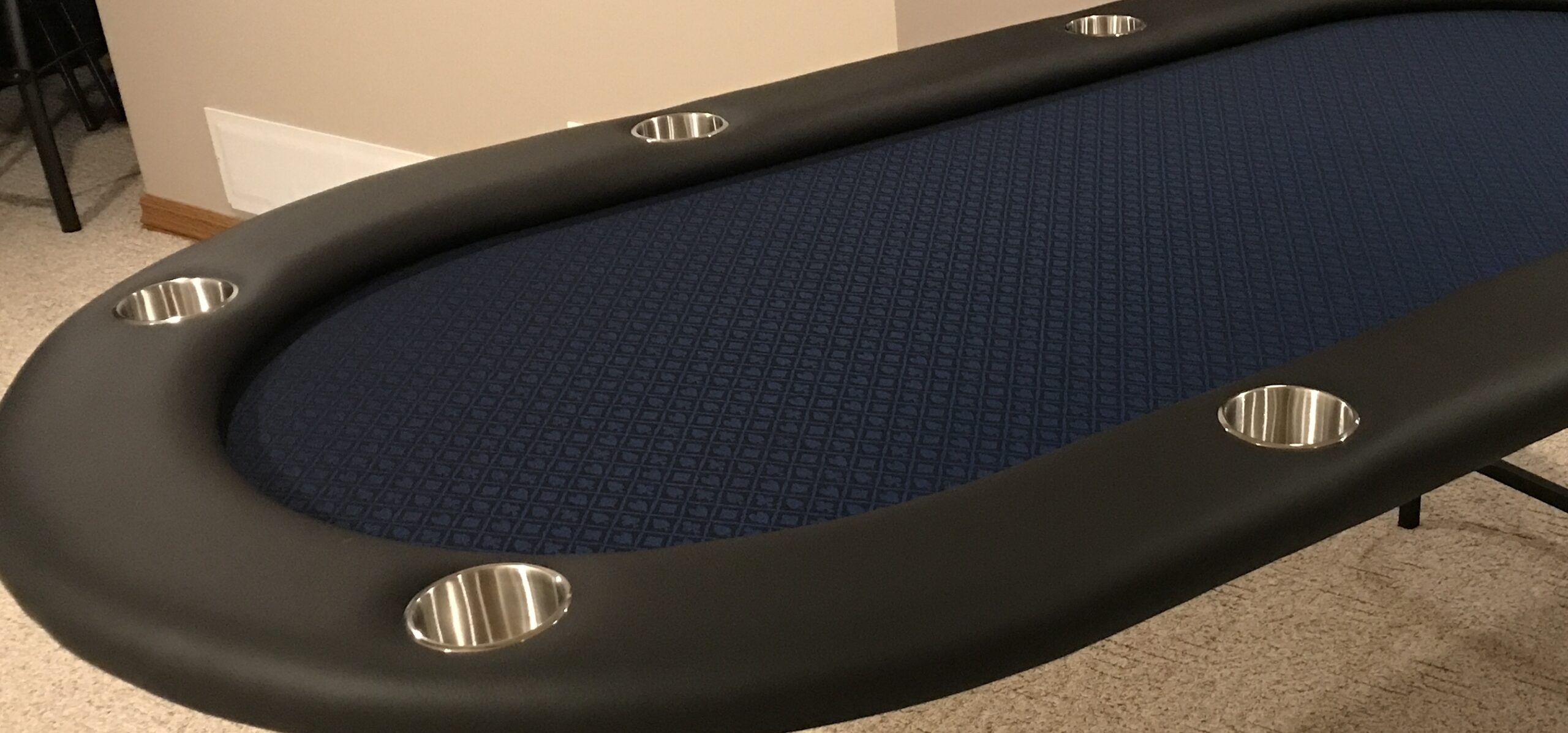 Midnight Blue Suited Speed Cloth Custom Poker Table