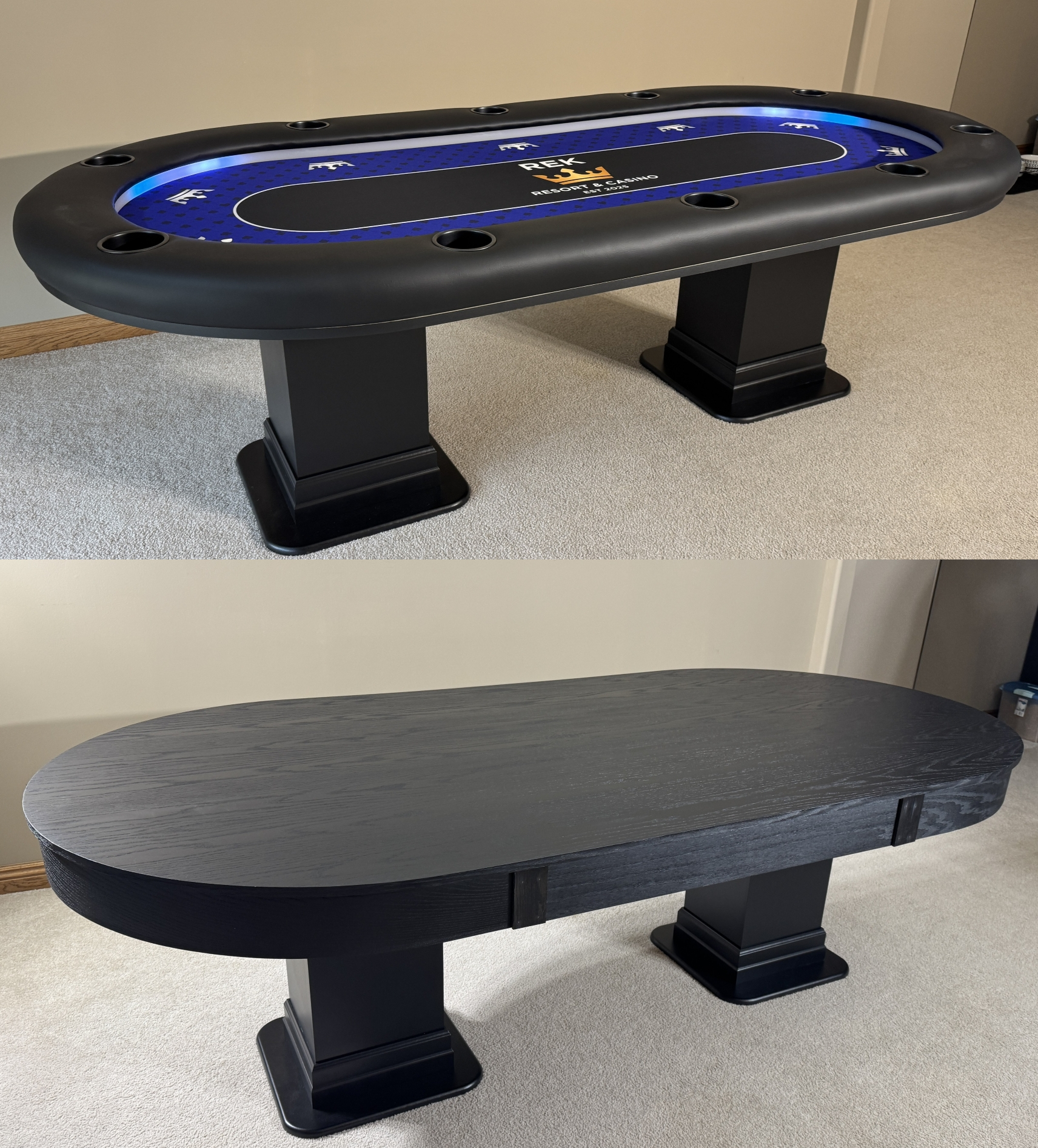 Black Oak poker Dining Top