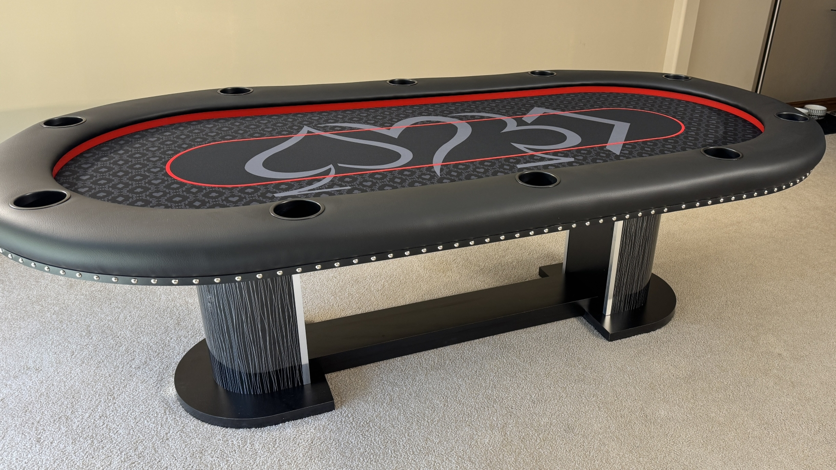 Custom Casino Red Poker Table