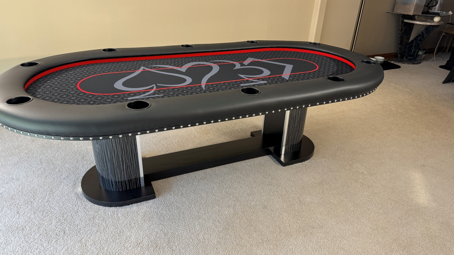 Casino red poker table Casino red custom poker table