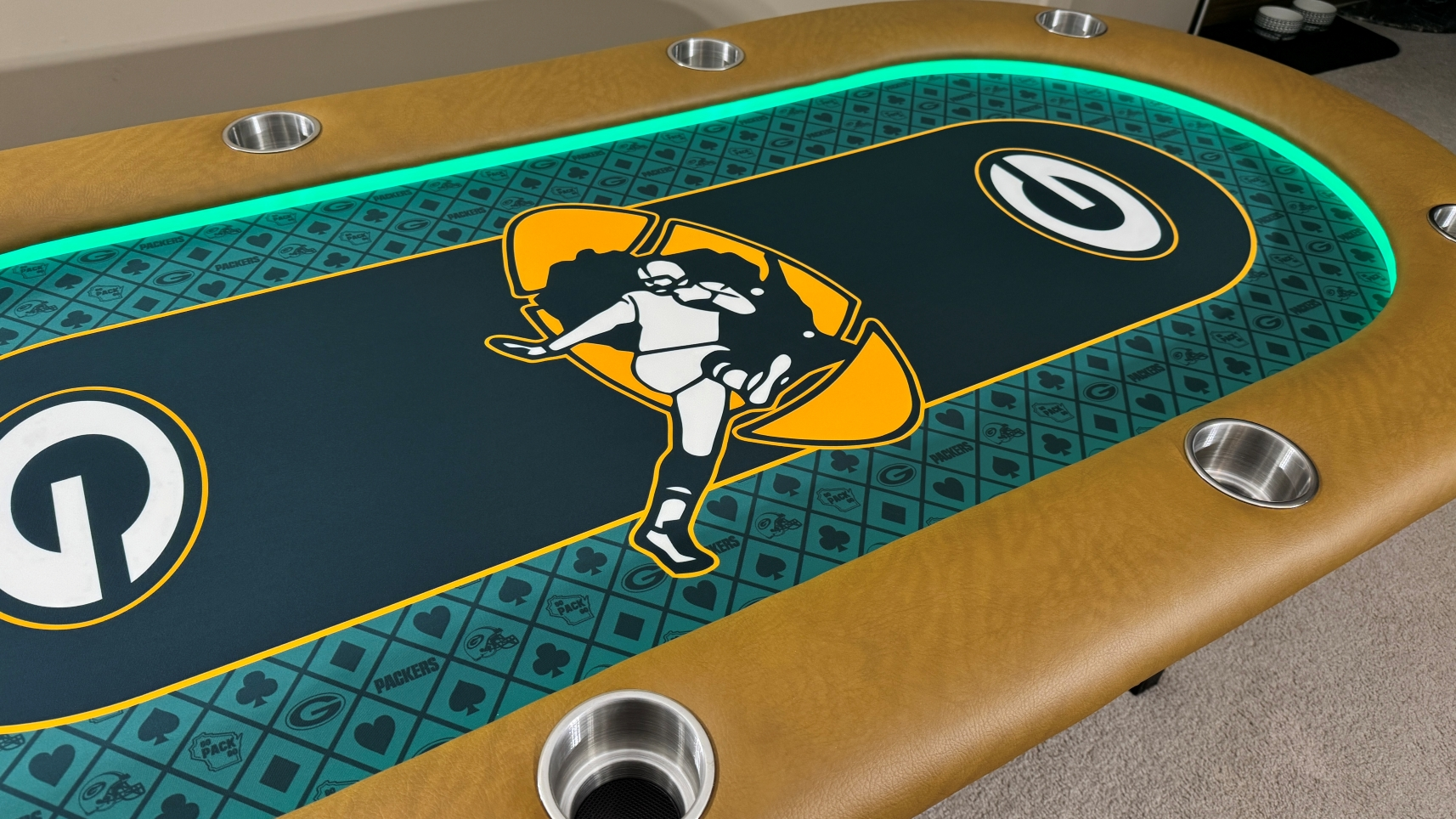 Green Bay Packers poker table cloth green bay packers poker table gaming cloth