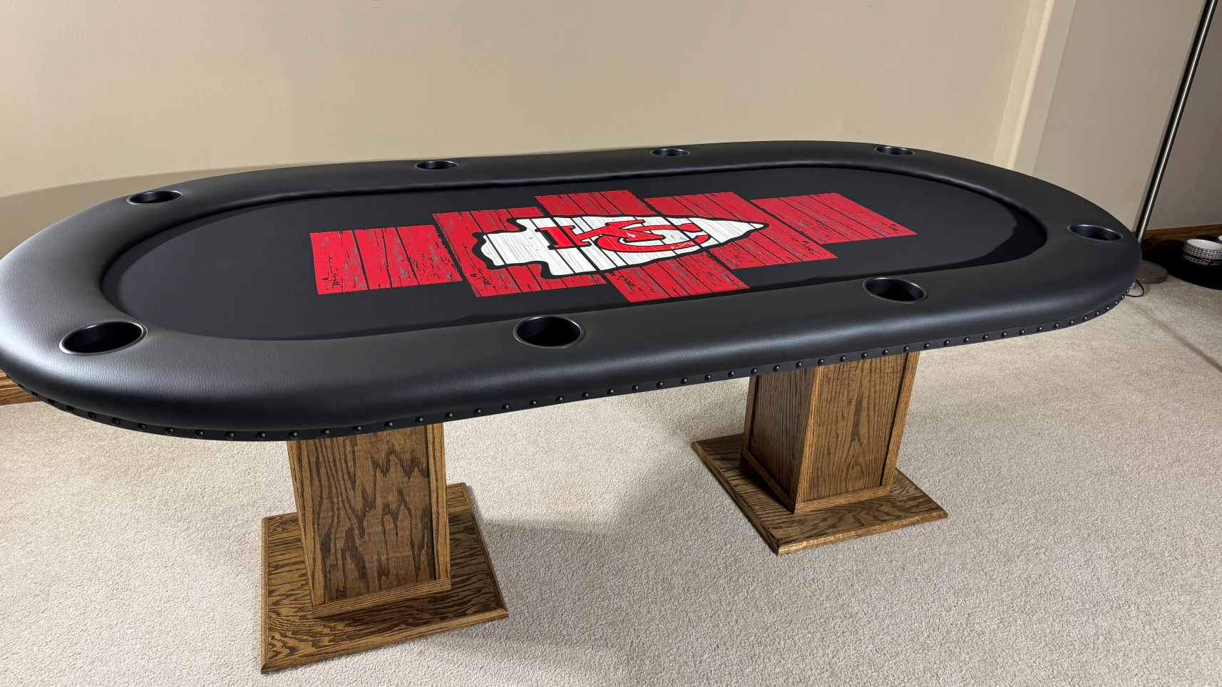 KC Chiefs custom poker table