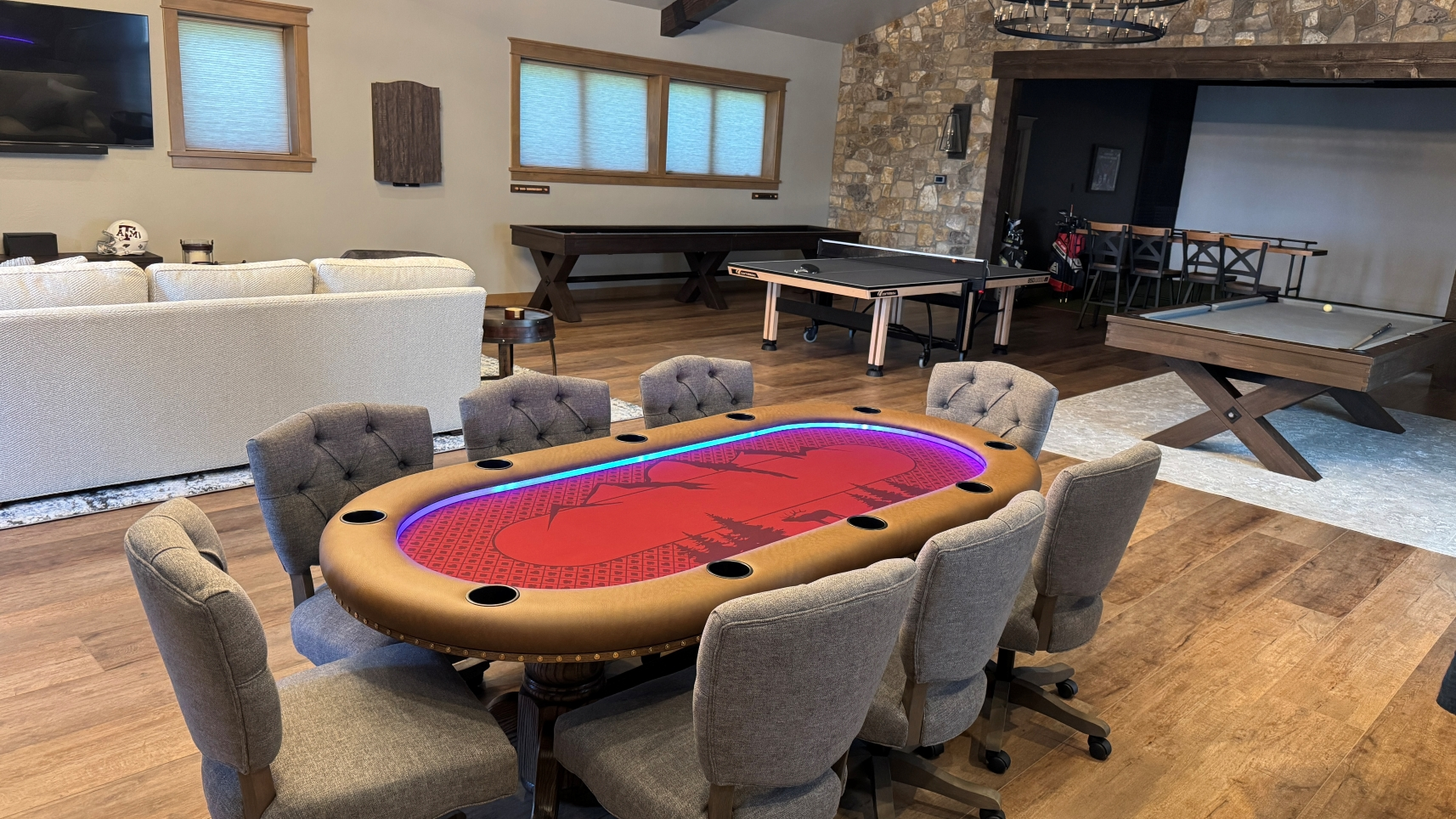 Mountain Lodge Game Room mountain lodge game room with custom poker table