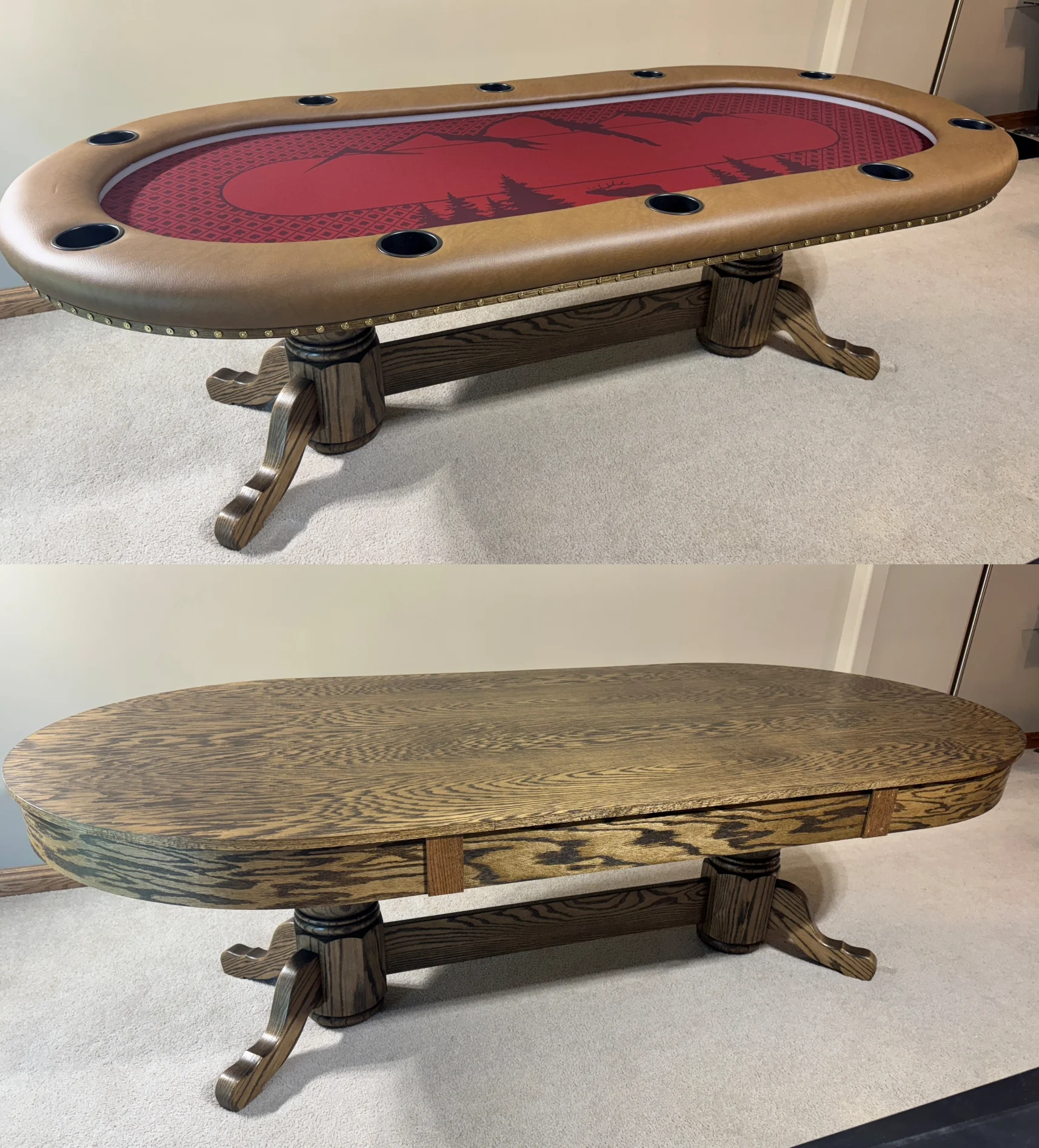 Mountain Lodge Poker Table Mountain lodge custom poker table with dining top cover
