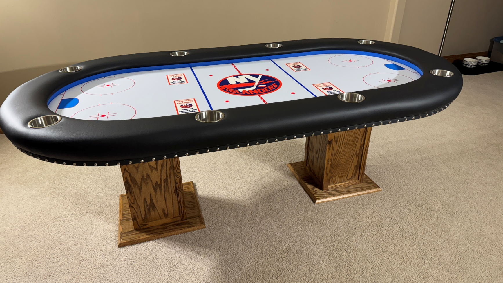 NY Islanders custom poker table