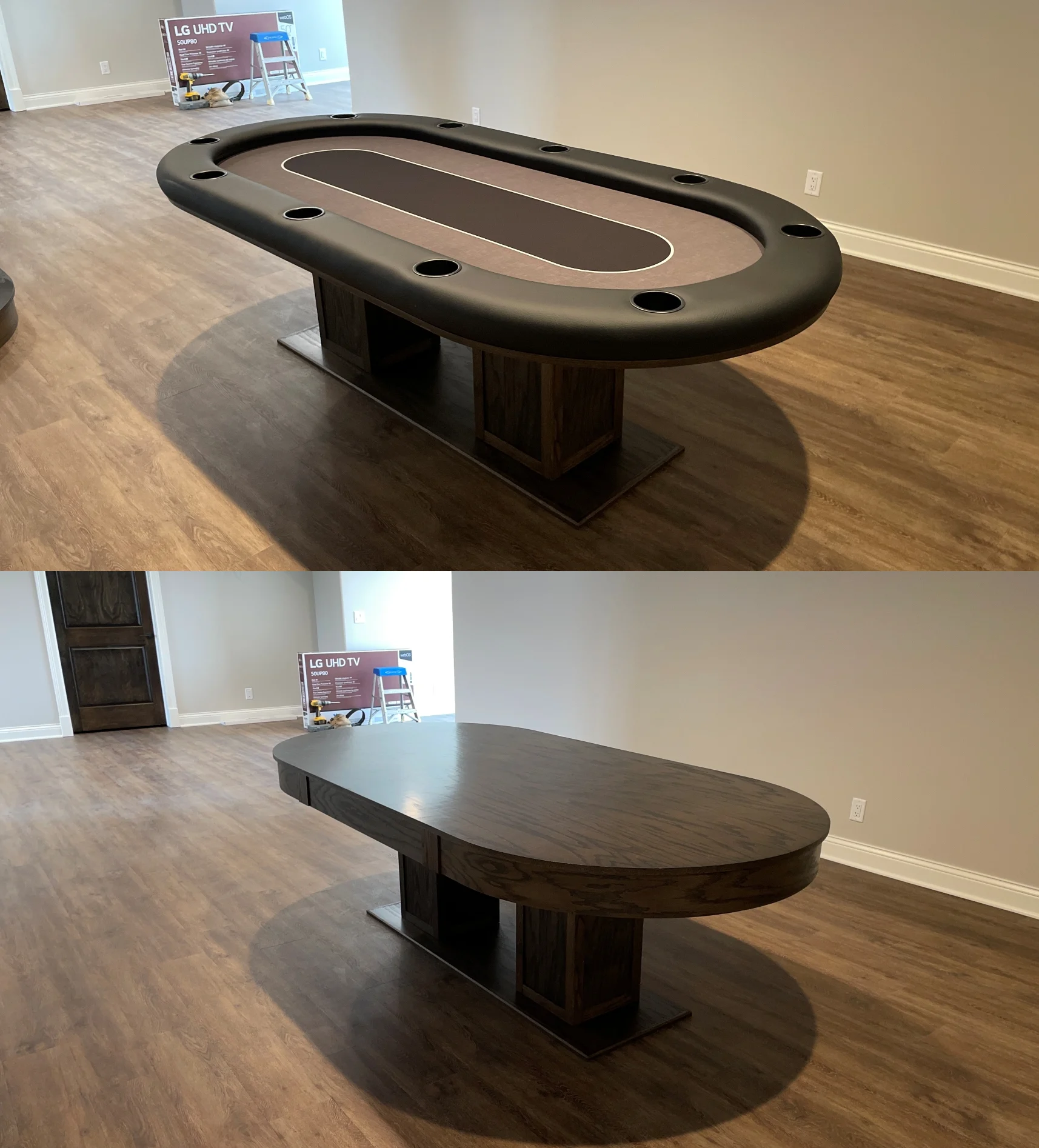 Oak Plywood Poker Table Custom Poker Table with Game Top Cover