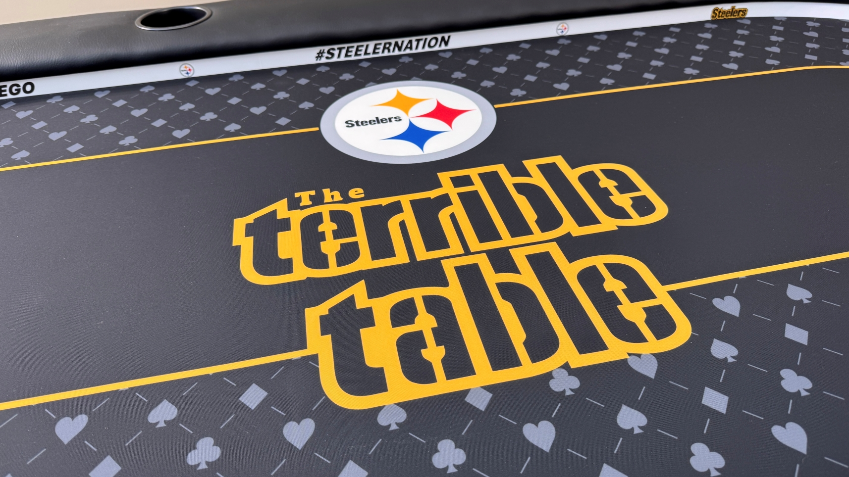 Pittsburgh Steelers custom poker table cloth One of a Kind Custom Pittsburgh Steelers gaming cloth