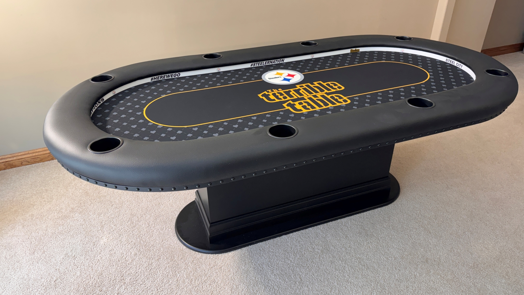 Pittsburgh Steelers custom poker table black Pittsburgh Steelers custom poker table