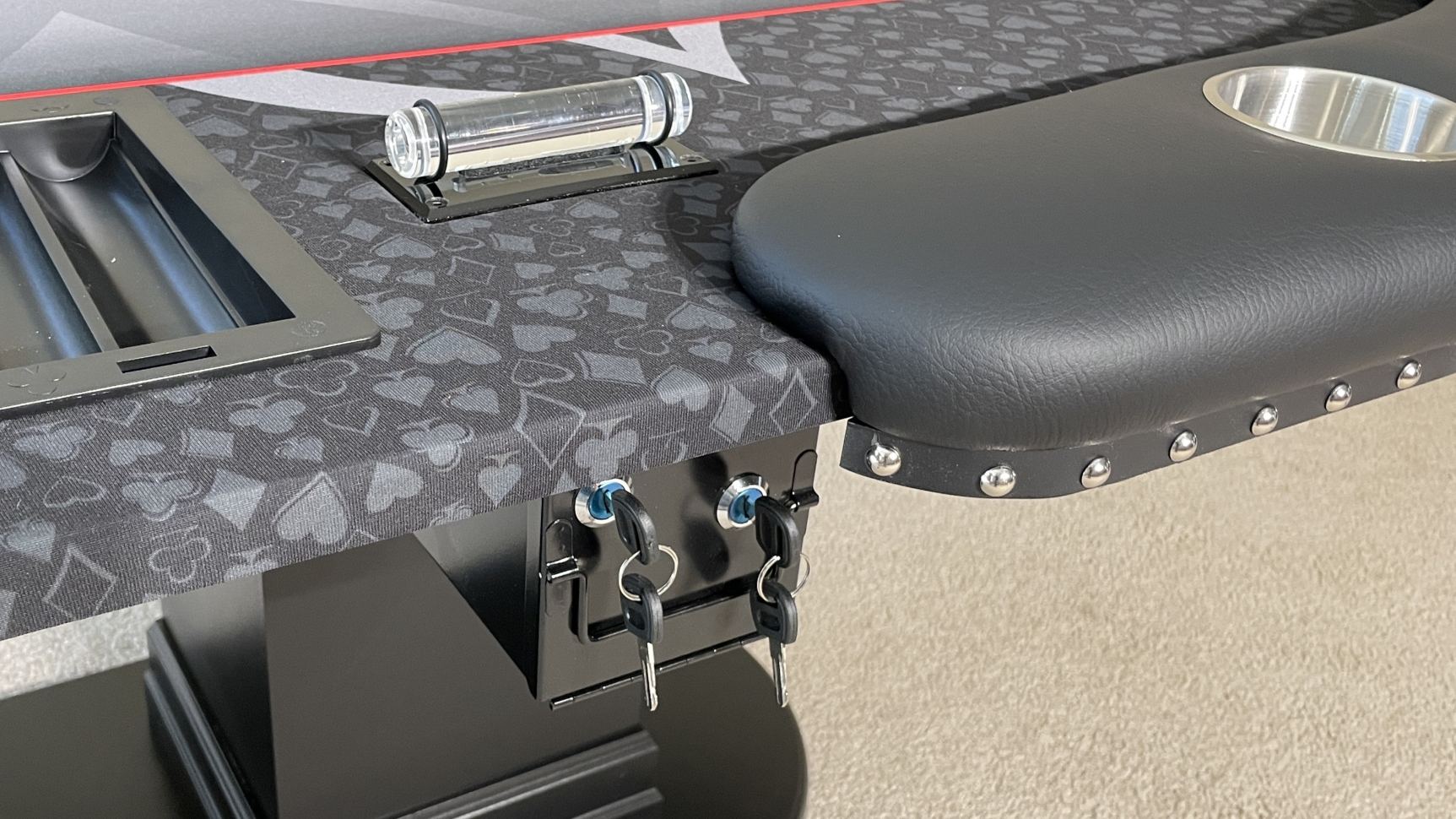 poker table locking drop box