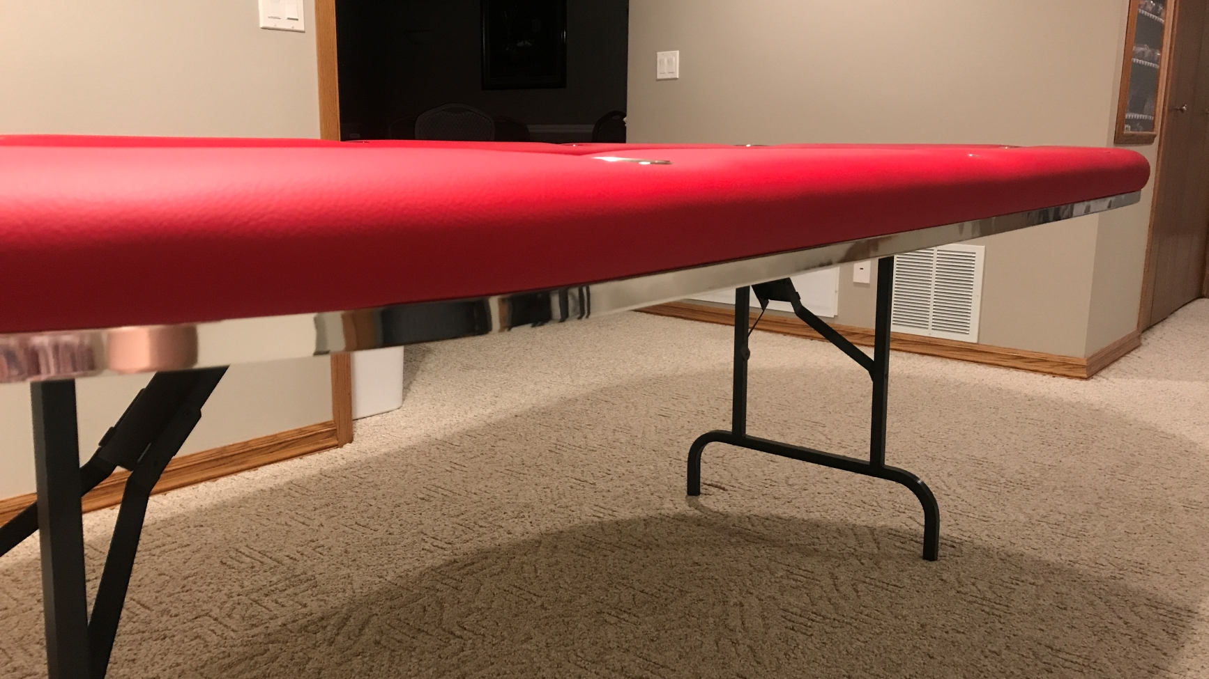 Polished Chrome Edge Banding Poker table with polished chrome edge banding