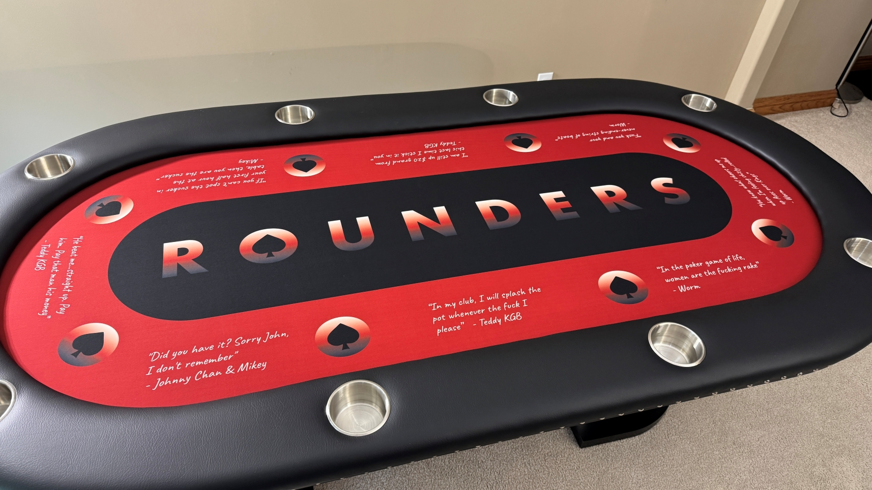 Rounders Poker Table Cloth Rounders Movie theme custom poker gaming cloth