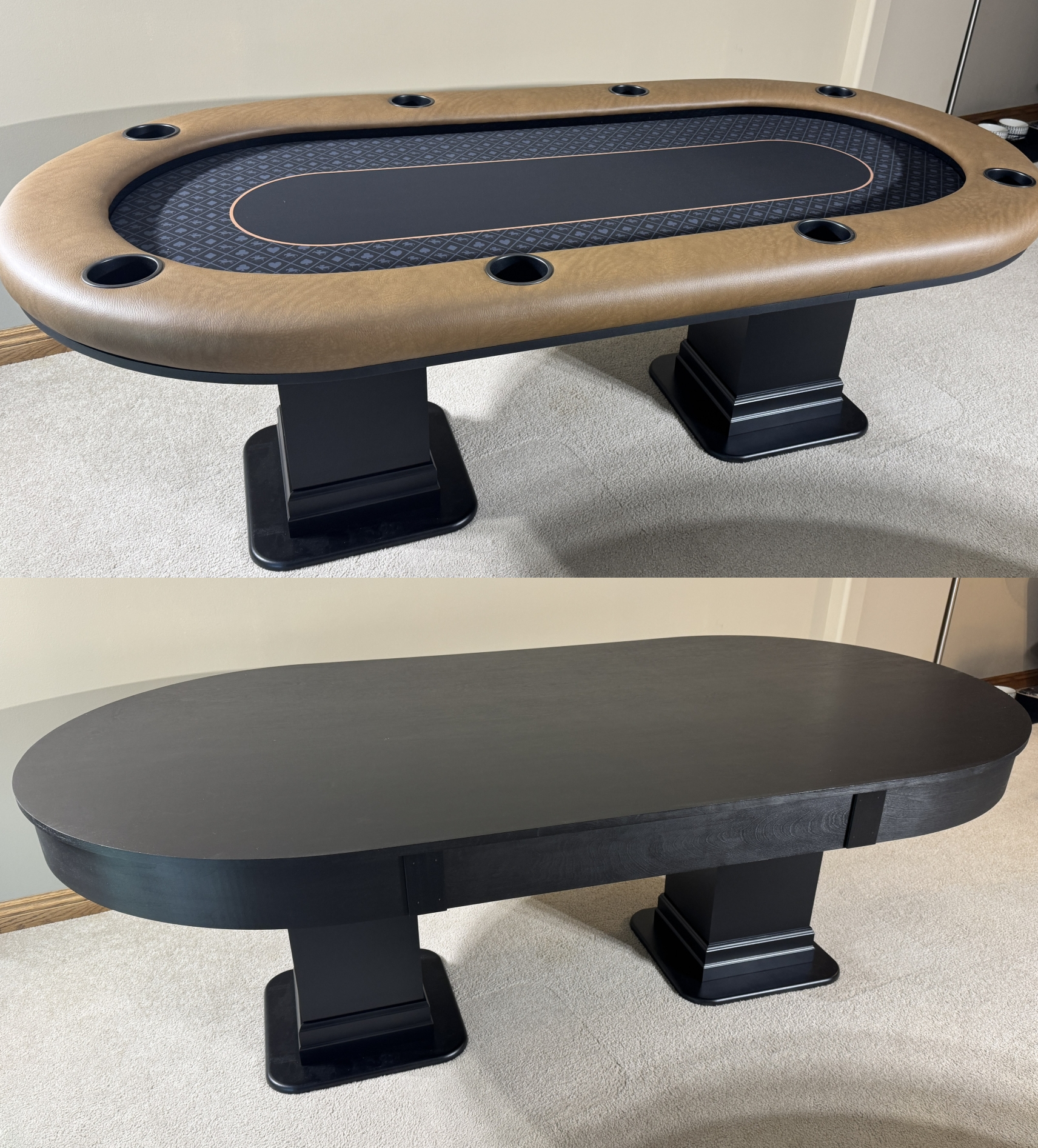 Tan Poker Table Dining Top