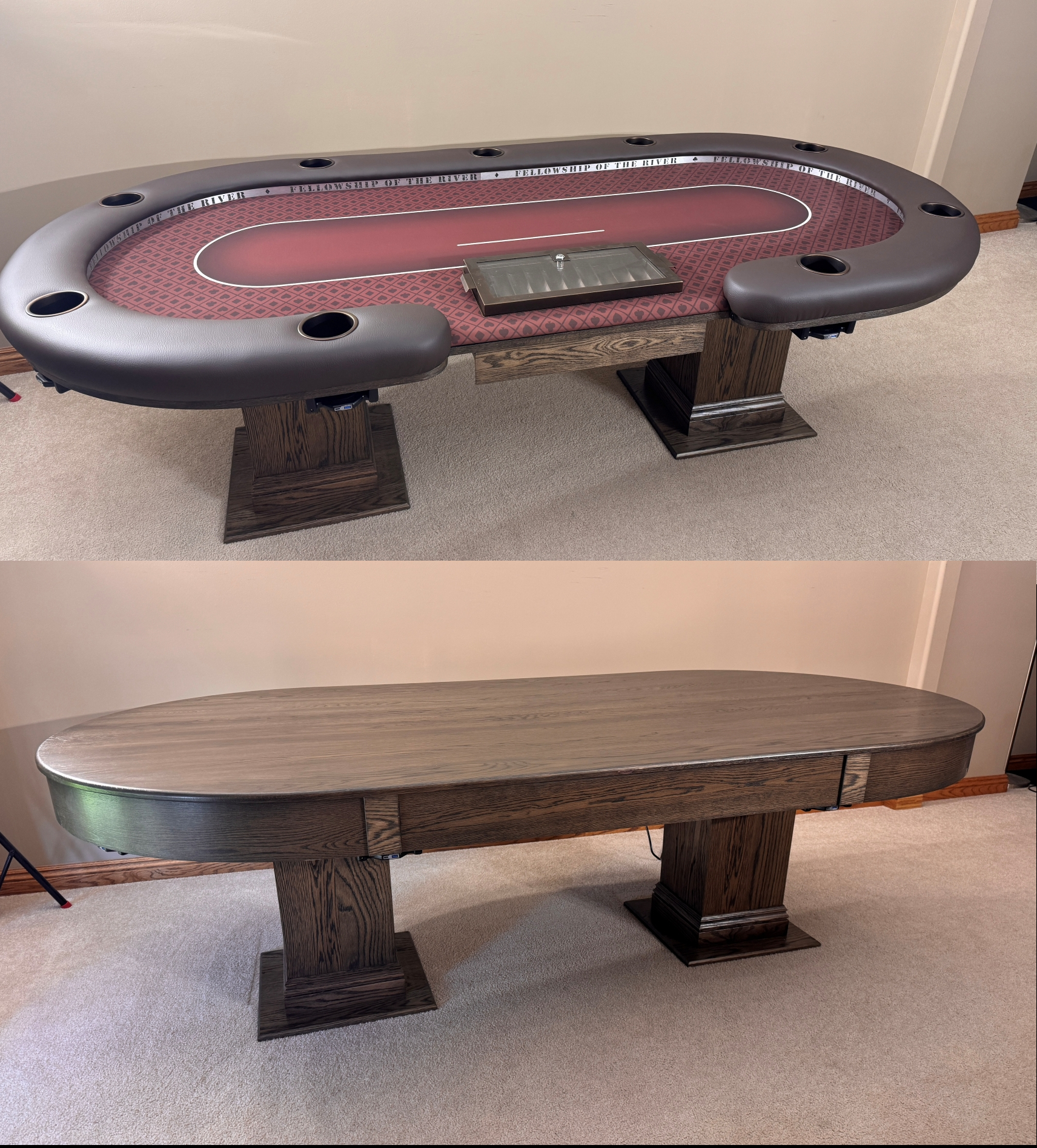 White Oak Poker Dining Top