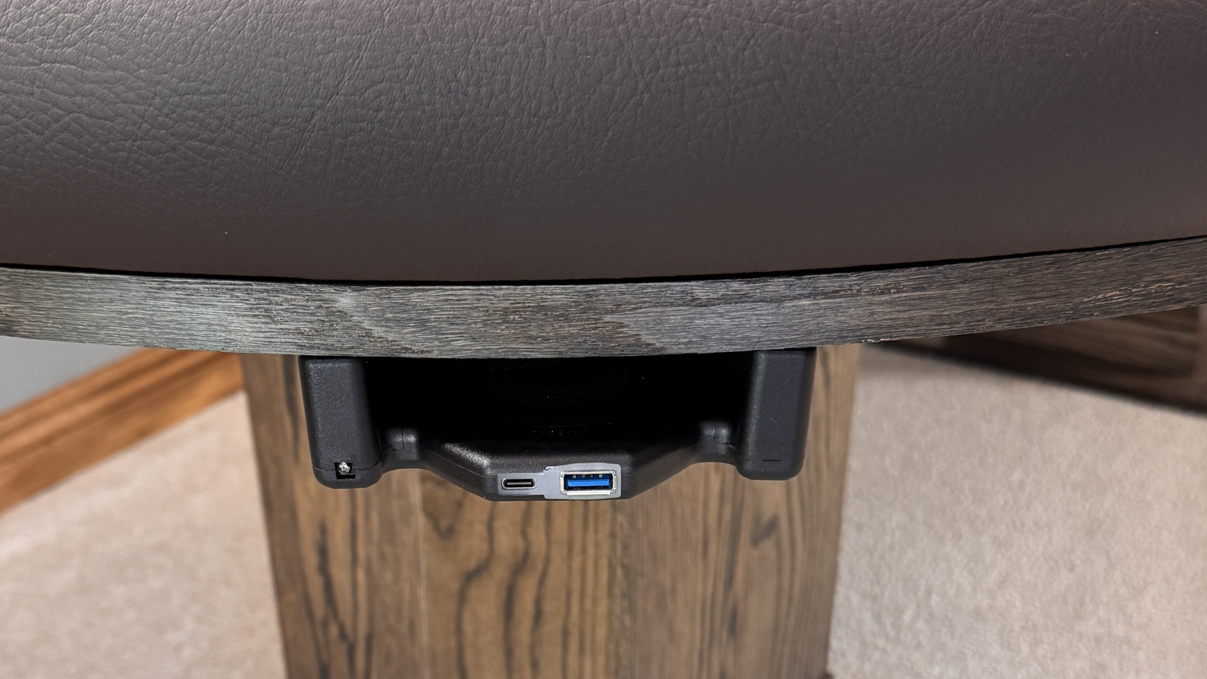 Wireless Charger for a poker table that also includes USB & UBS-C Charging Ports