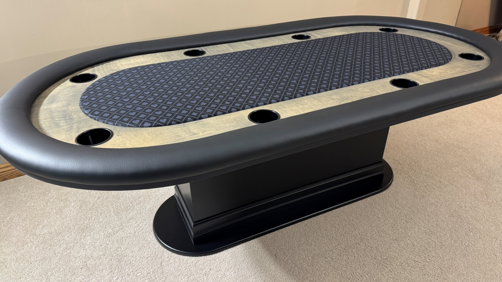 grey custom poker table gray and black custom poker table with Maple Racetrack