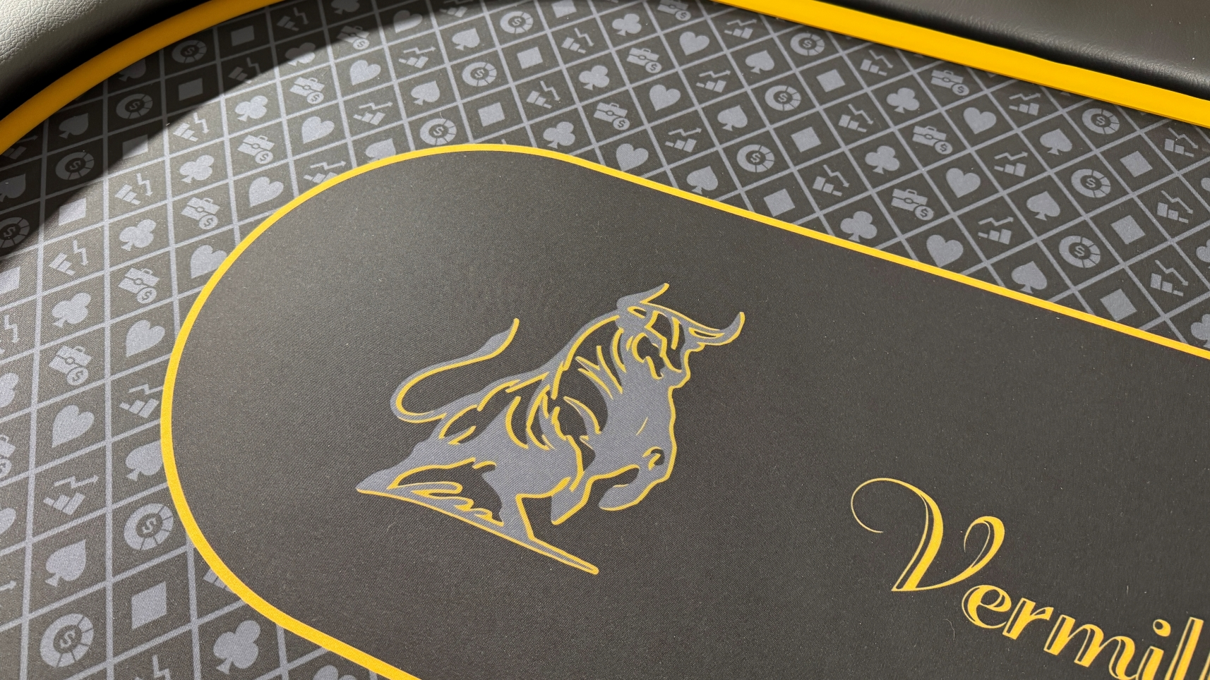 poker table with finance theme
